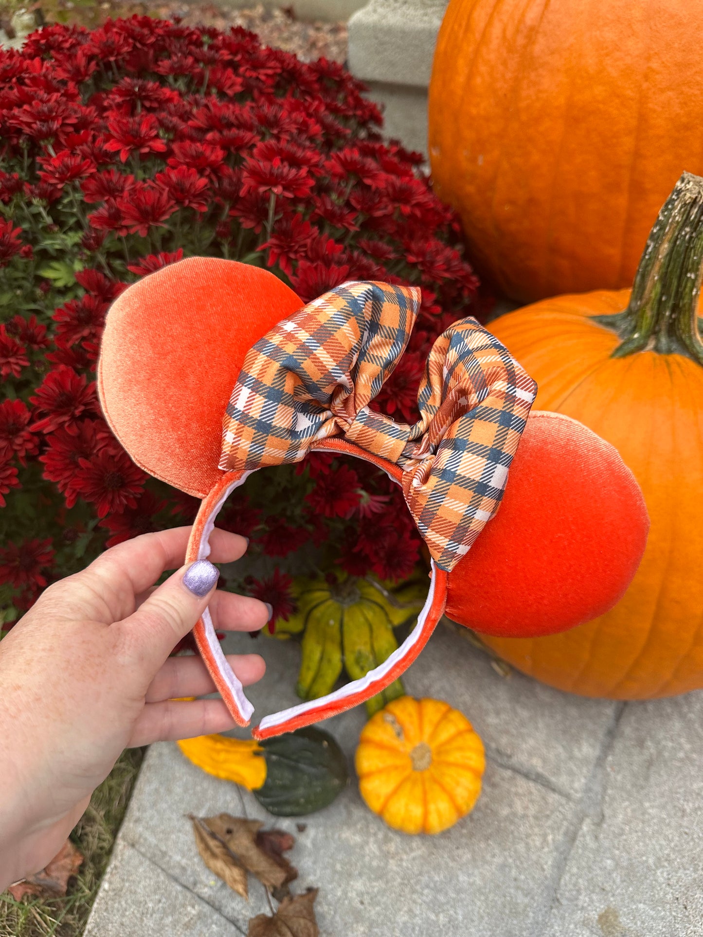 Plaid Pumpkin Ears