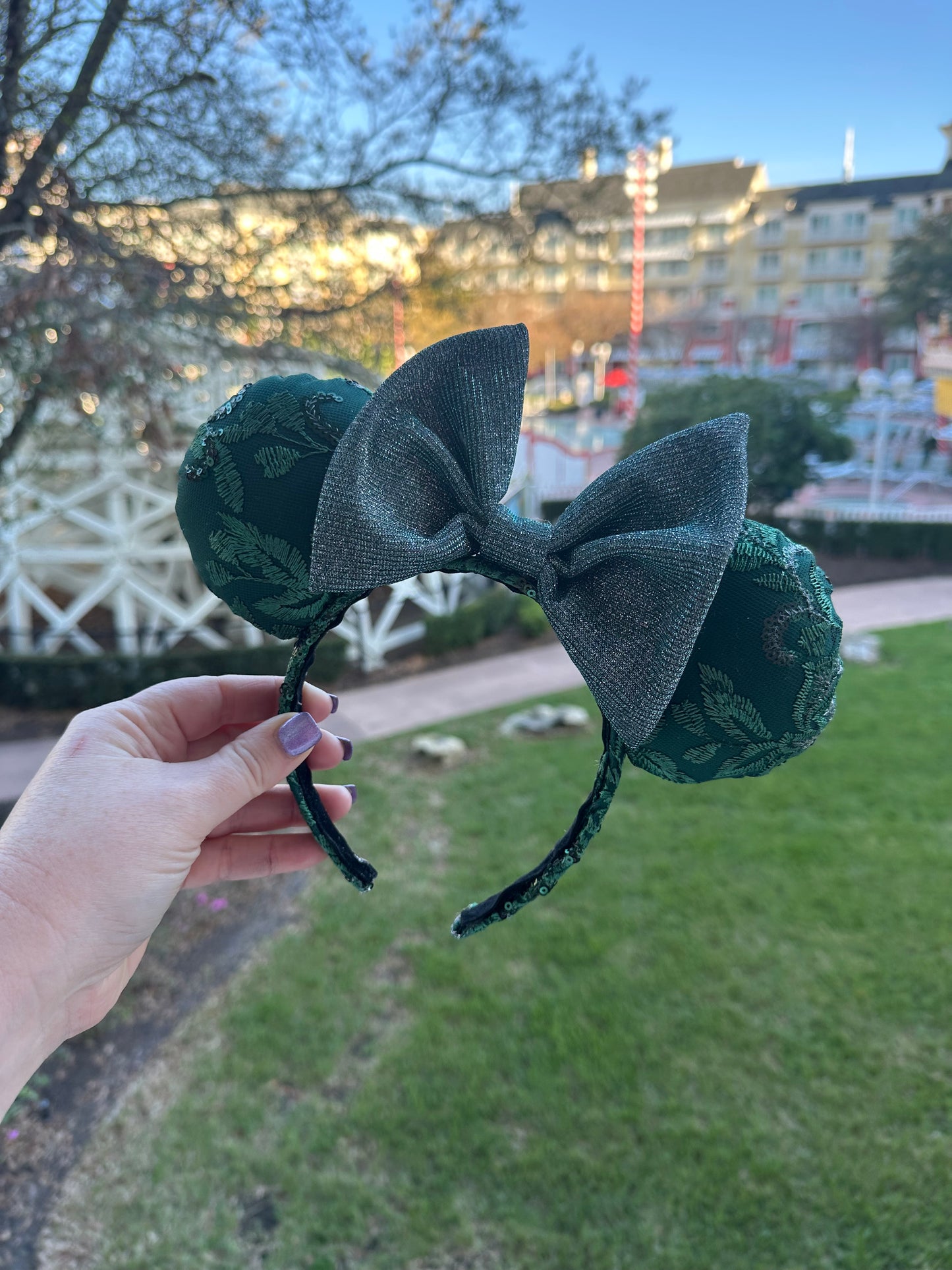 Green Floral Ears