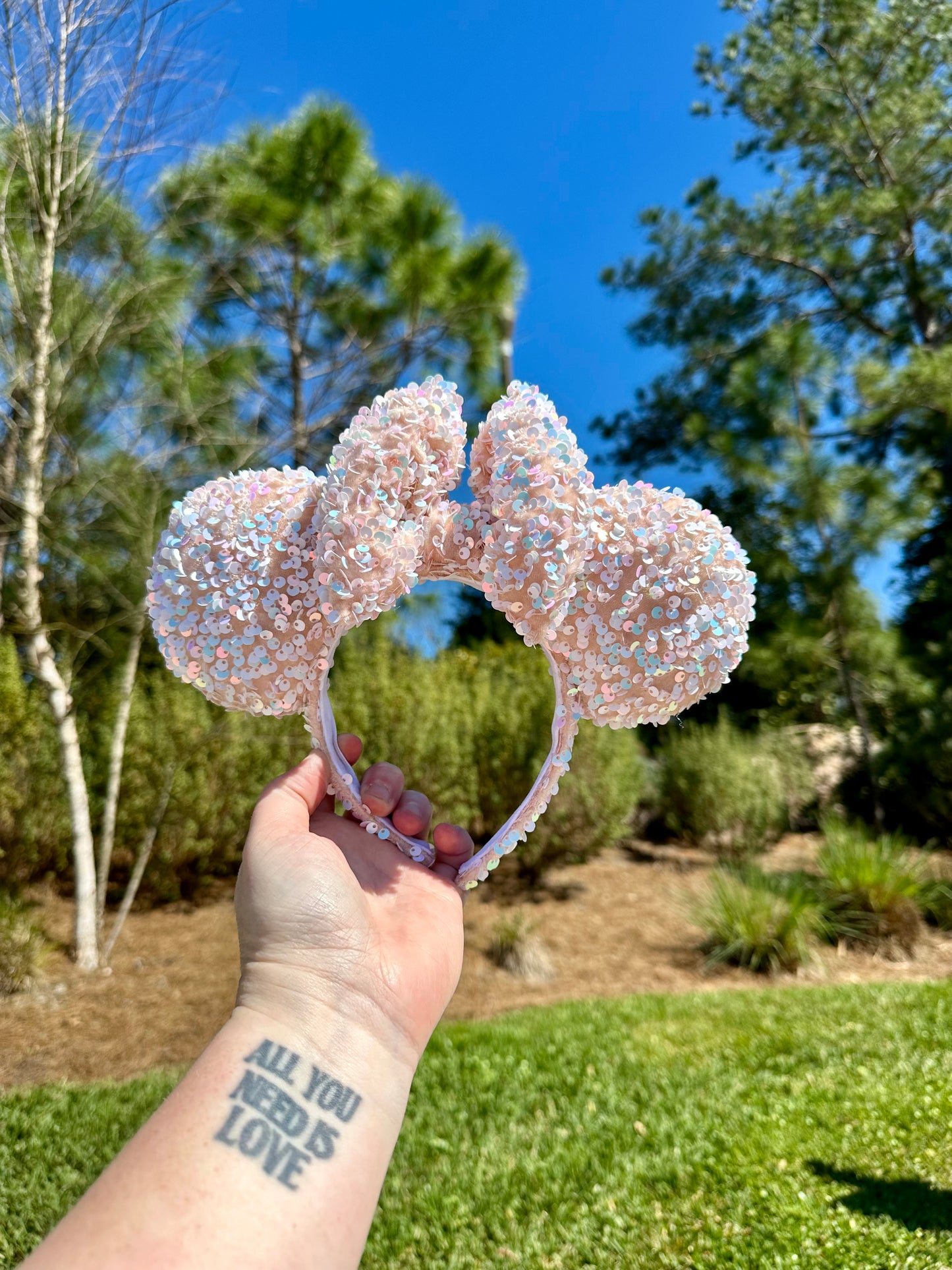 Neutral Iridescent Sequin Ears