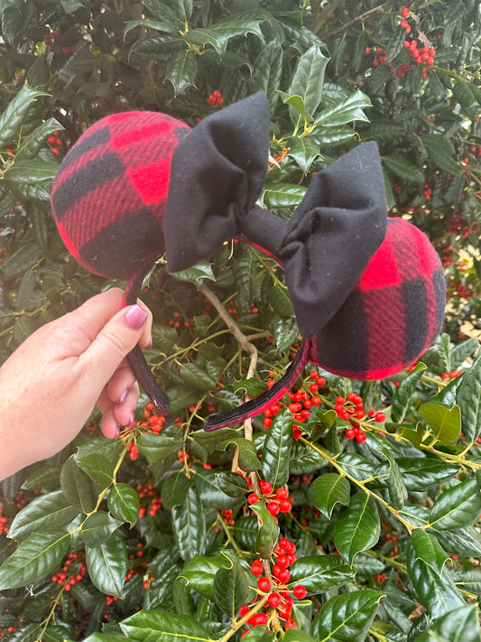 Buffalo Plaid Holiday Ears