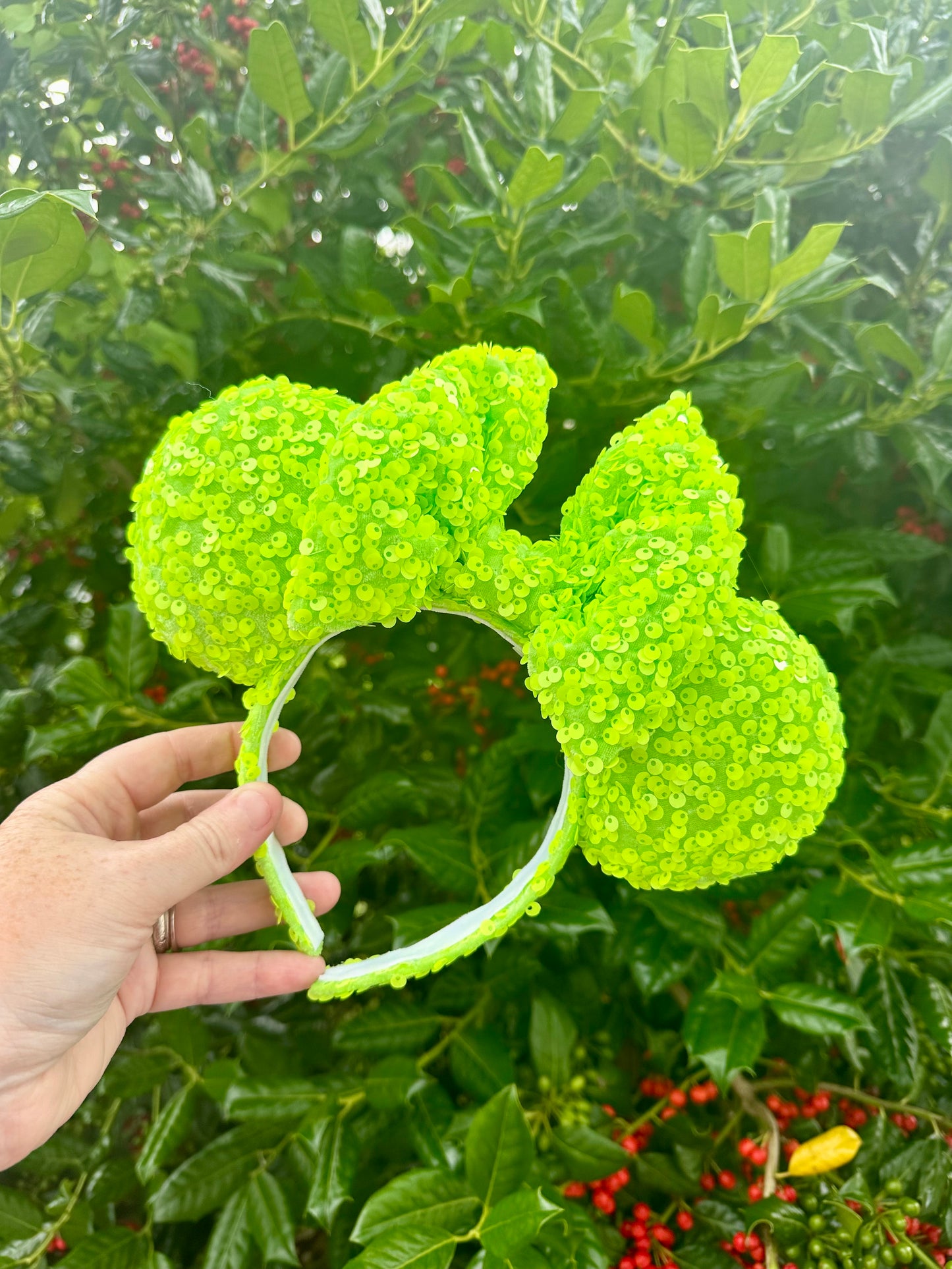 Neon Green Sequin Ears