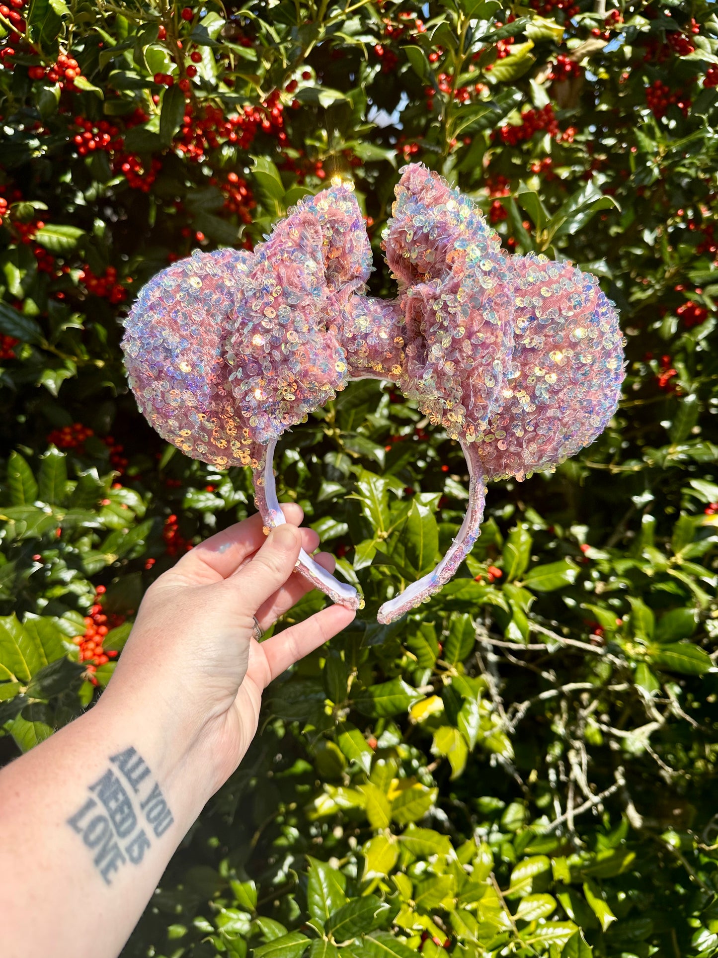 Dusty Rose Sequin Ears