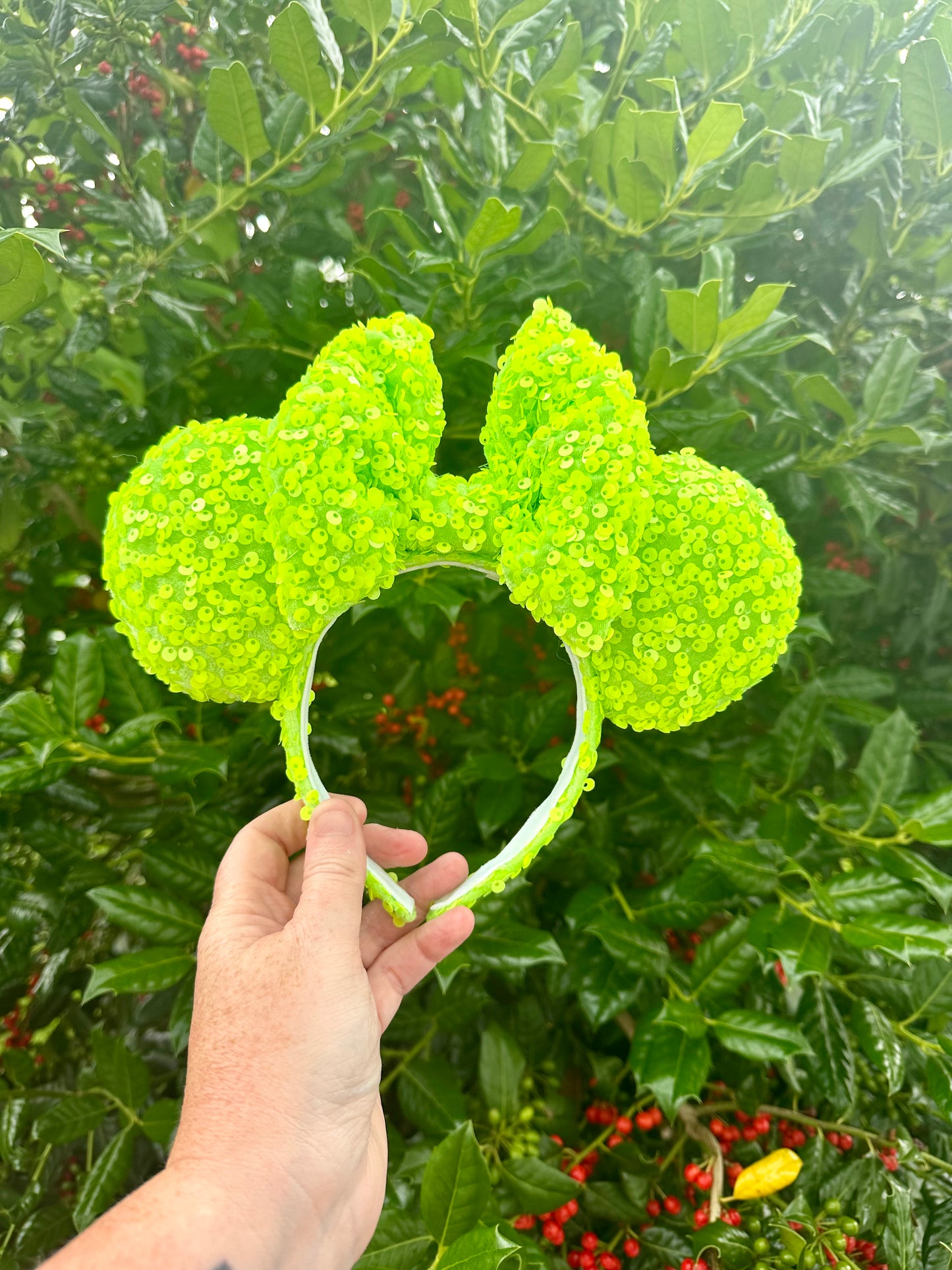 Neon Green Sequin Ears