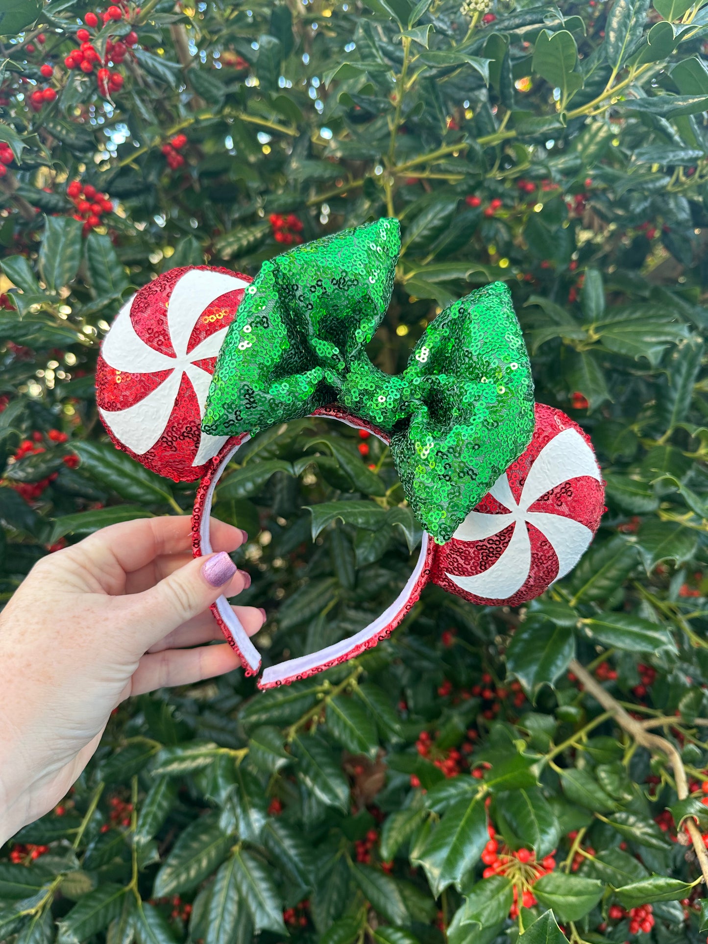 Peppermint Swirl Sequin Ears