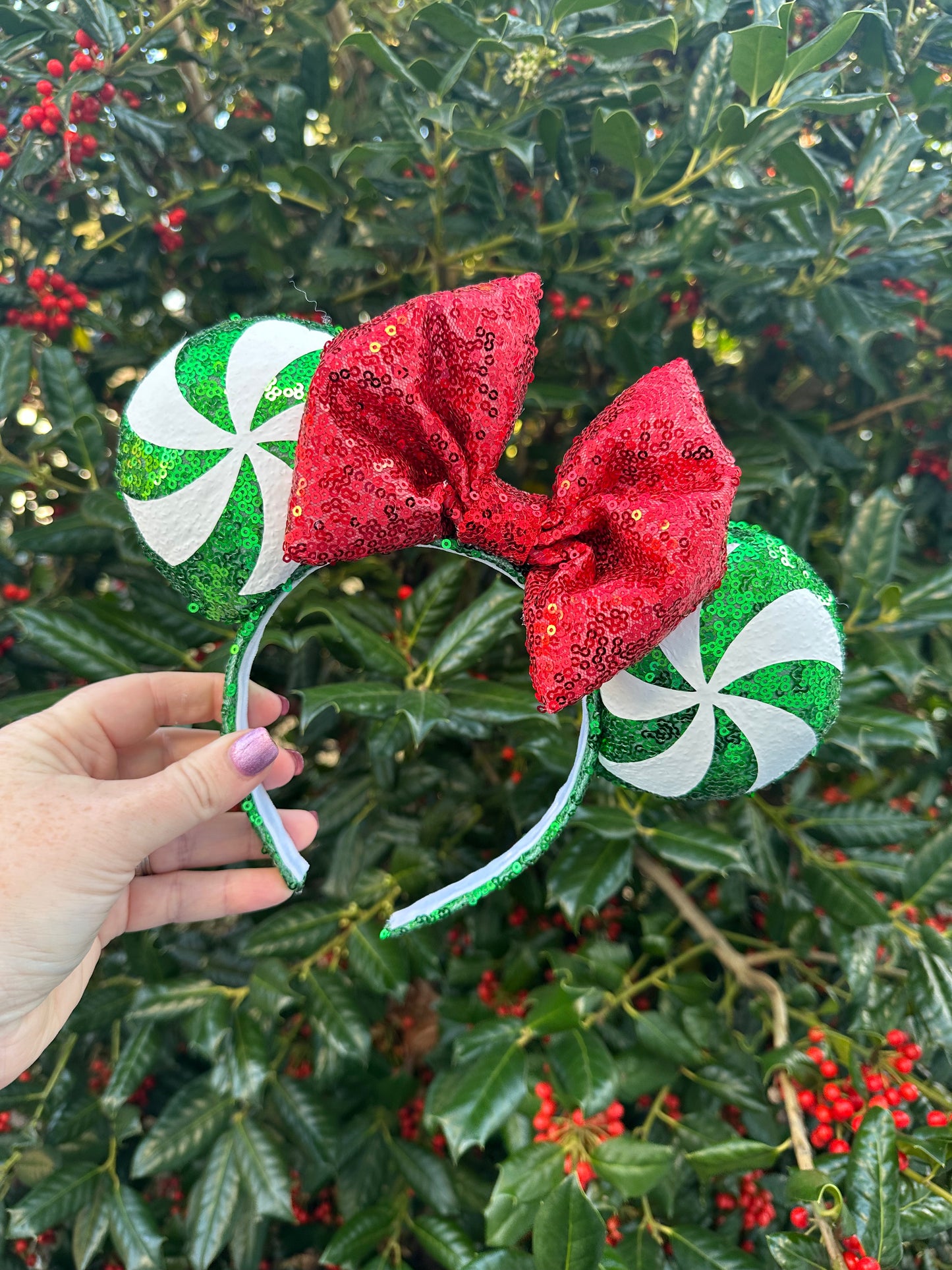 Peppermint Swirl Sequin Ears