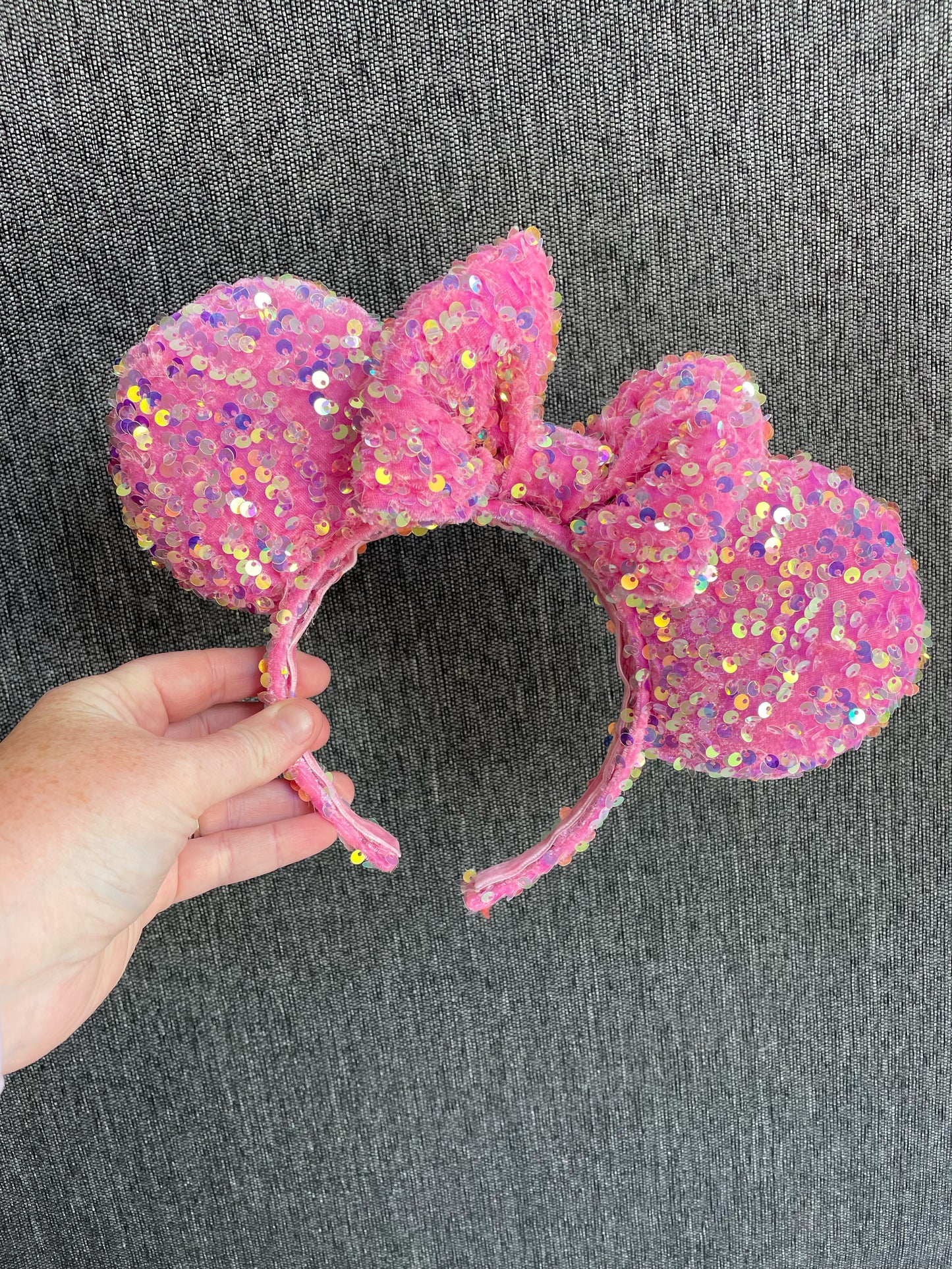 Iridescent Pink Sequin Ears