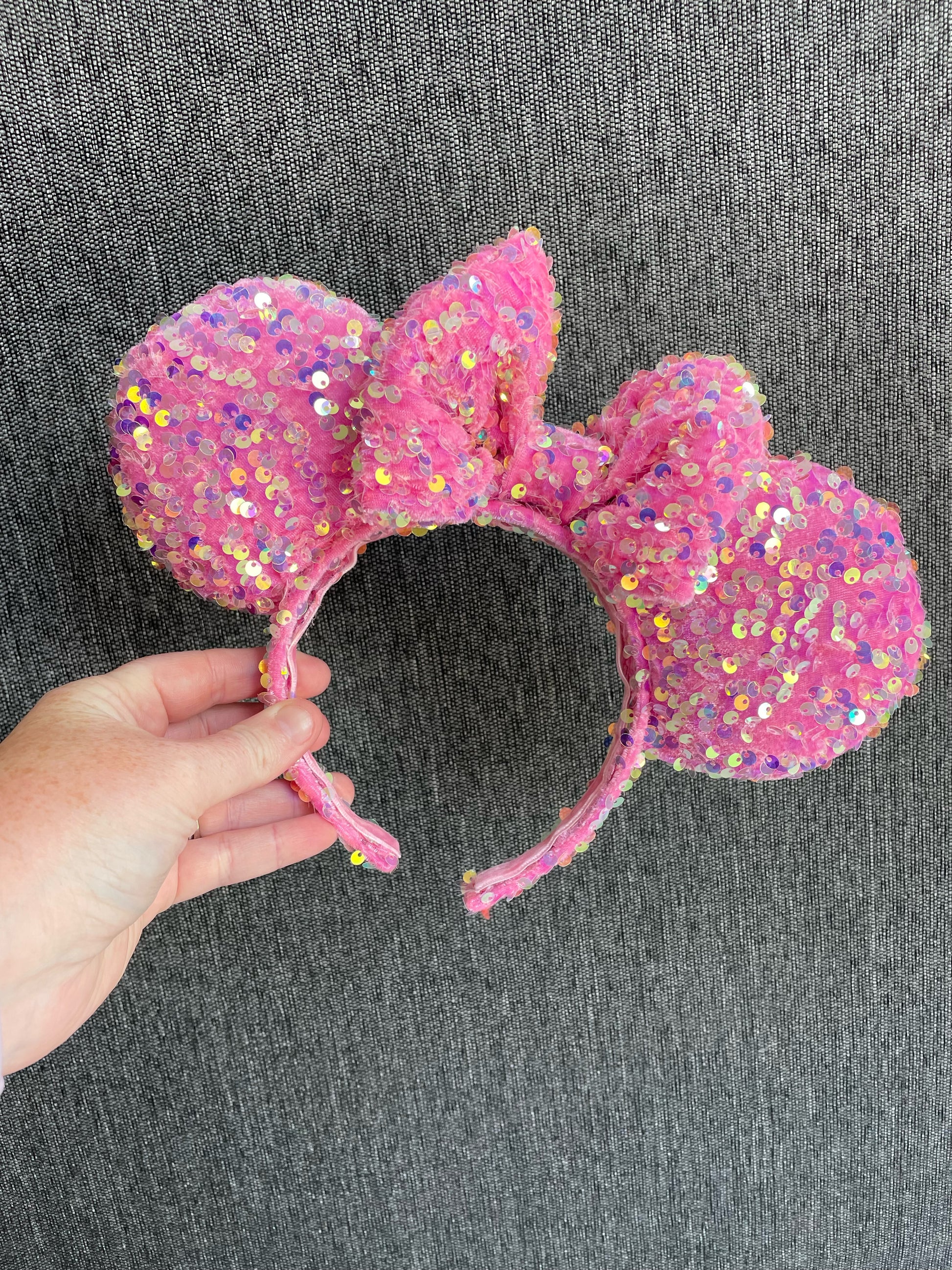 Disney Minnie Mouse Sequin Ears with Sequin Bow, Pink