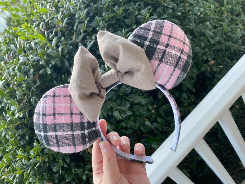 Cozy Pink Plaid Ears