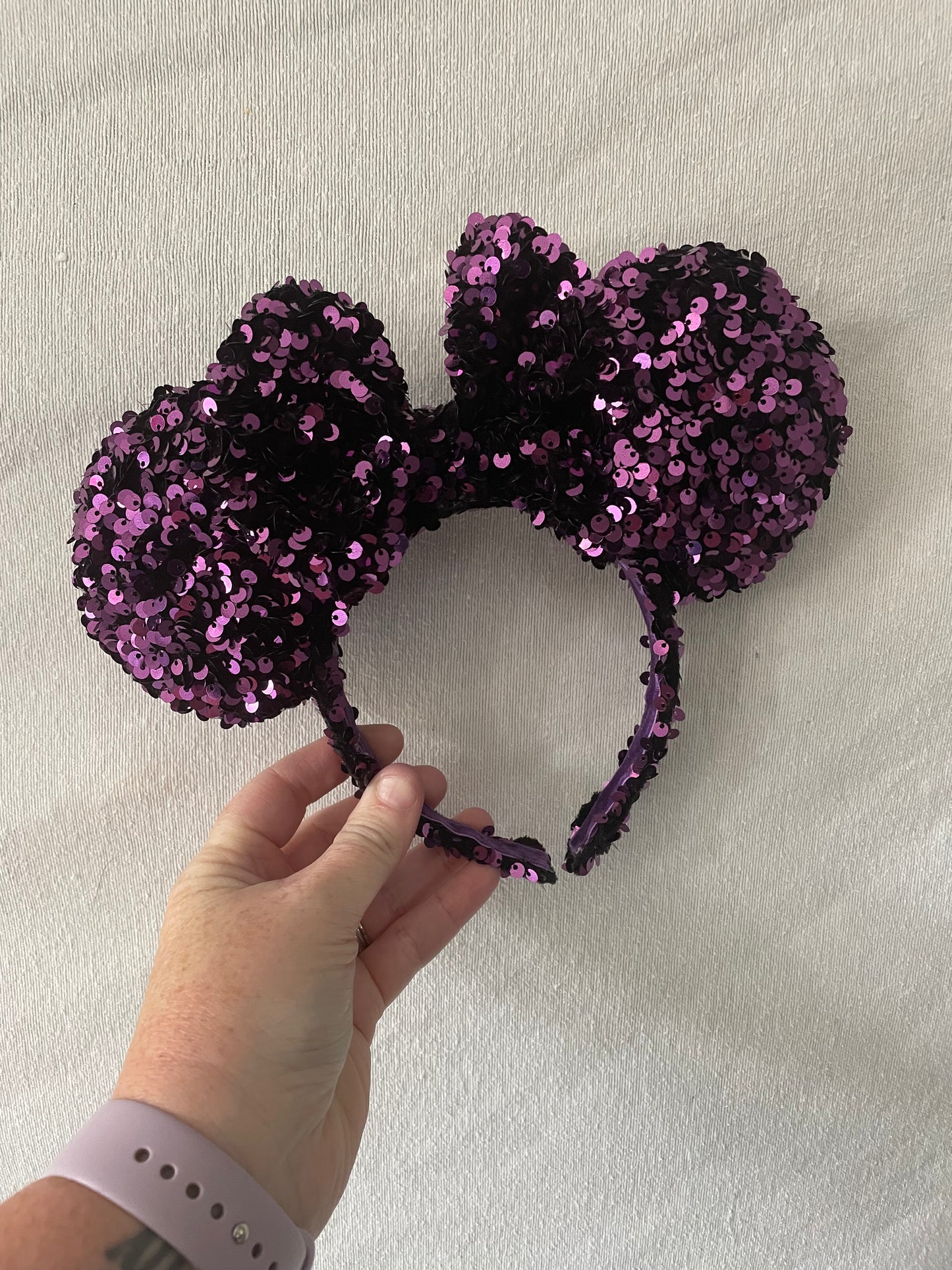 Dark Purple Sequin Ears