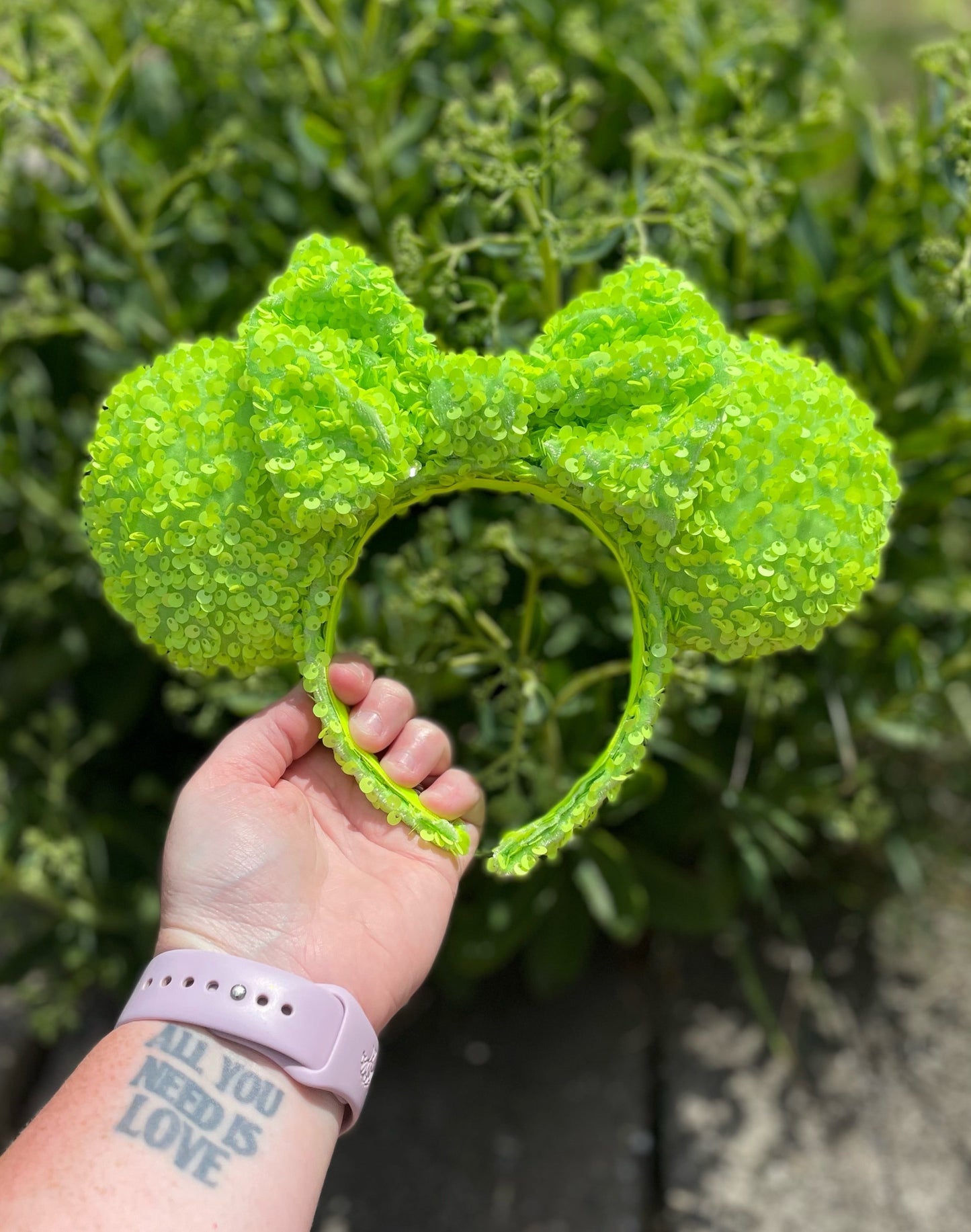 Neon Green Sequin Ears